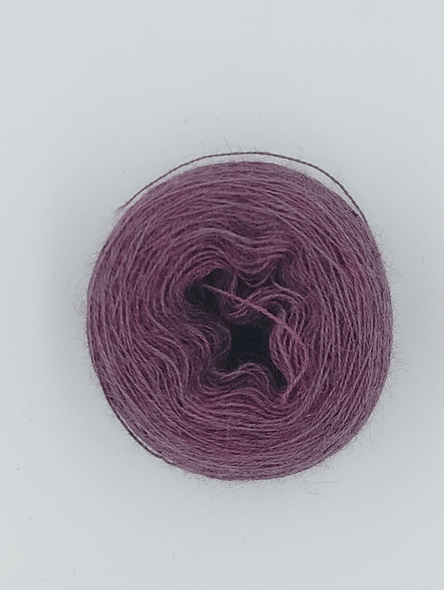 Laine 20/2 cochenille + indigo  foncer  